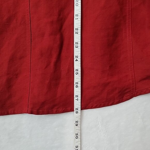 Emma James Women's Size 14 Linen Rayon Blend 3/4 Sleeve Blouse Shacket W Pockets - Picture 8 of 13